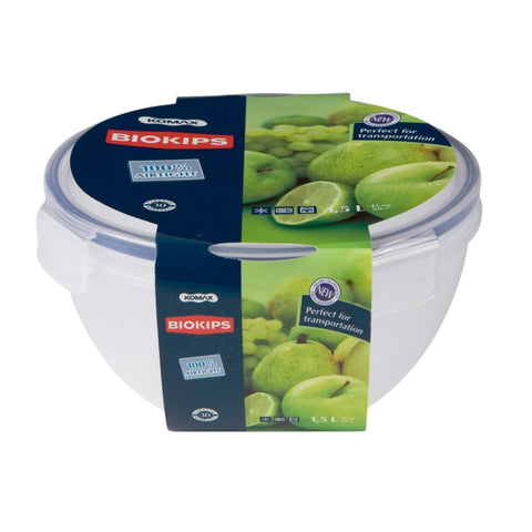 Komax Round Biokips Mixing Bowl and Food Storage Container | BPA Free | C32 (1.5Ltr)